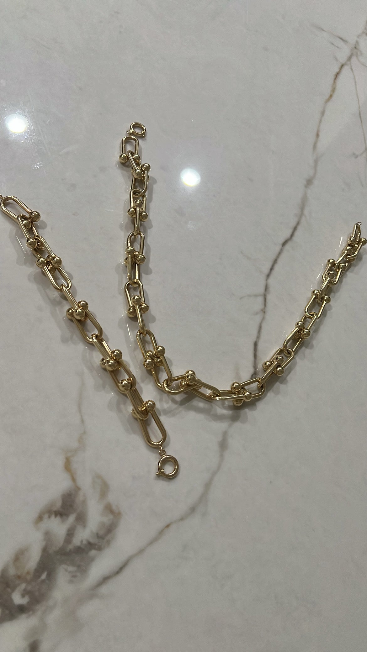 Chunky 14k gold statement necklace