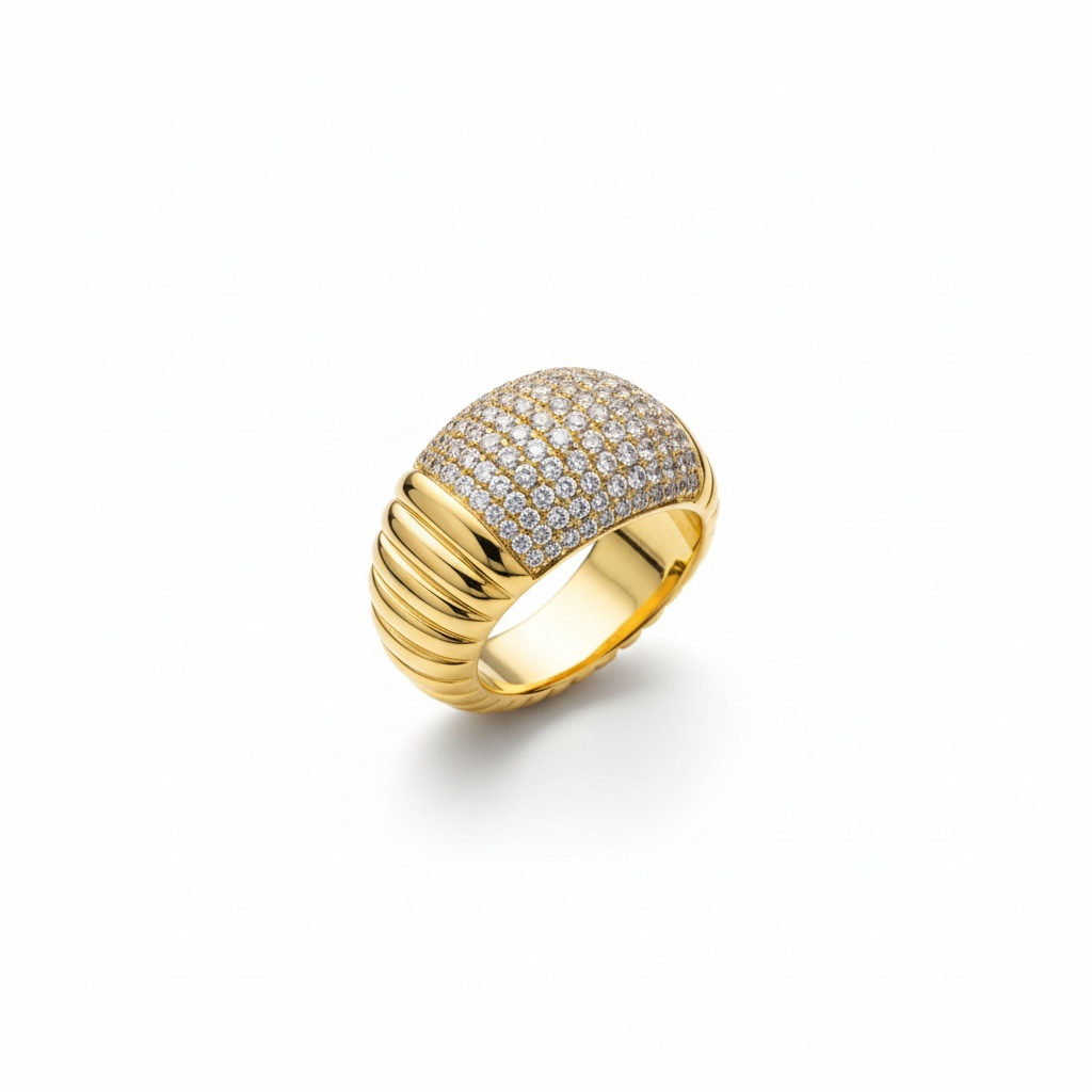 Ribbed Cocktail Ring