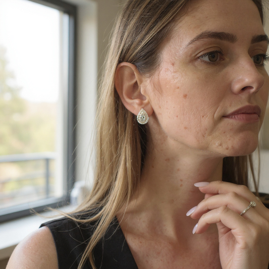 Cluster diamond earrings