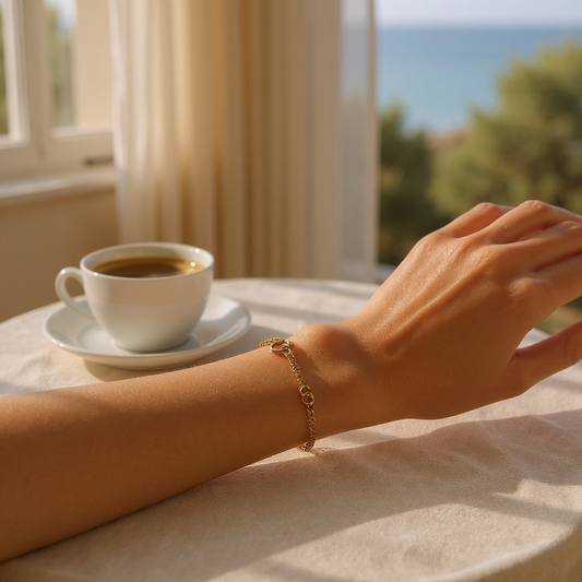 Gold link bracelet
