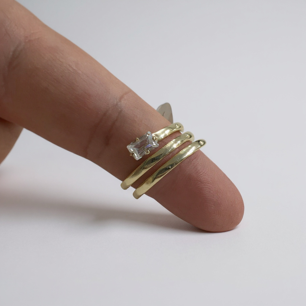 CZ double loop ring