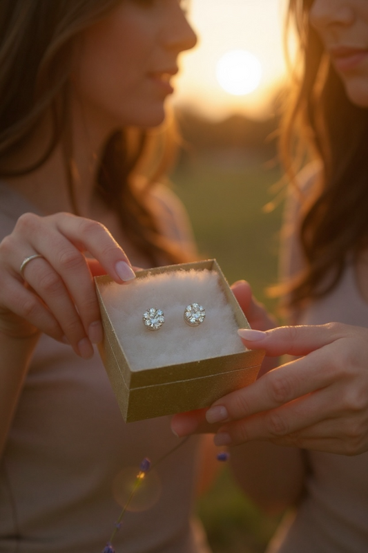 Flower diamond studs