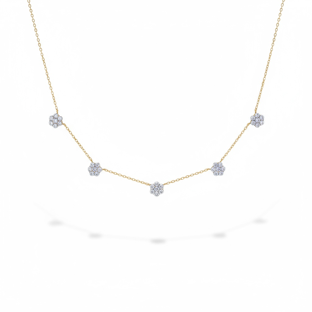 CZ flower Necklace
