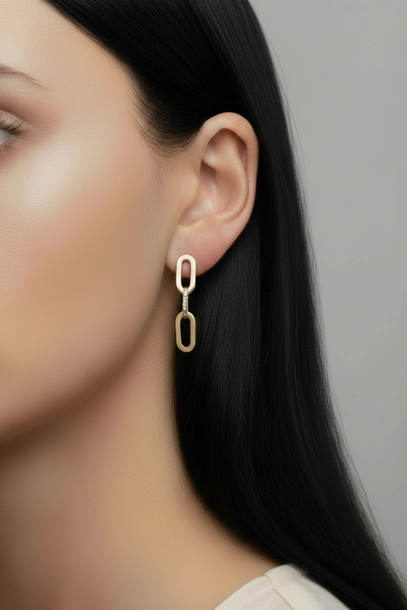 Paperclip Drop Earrings
