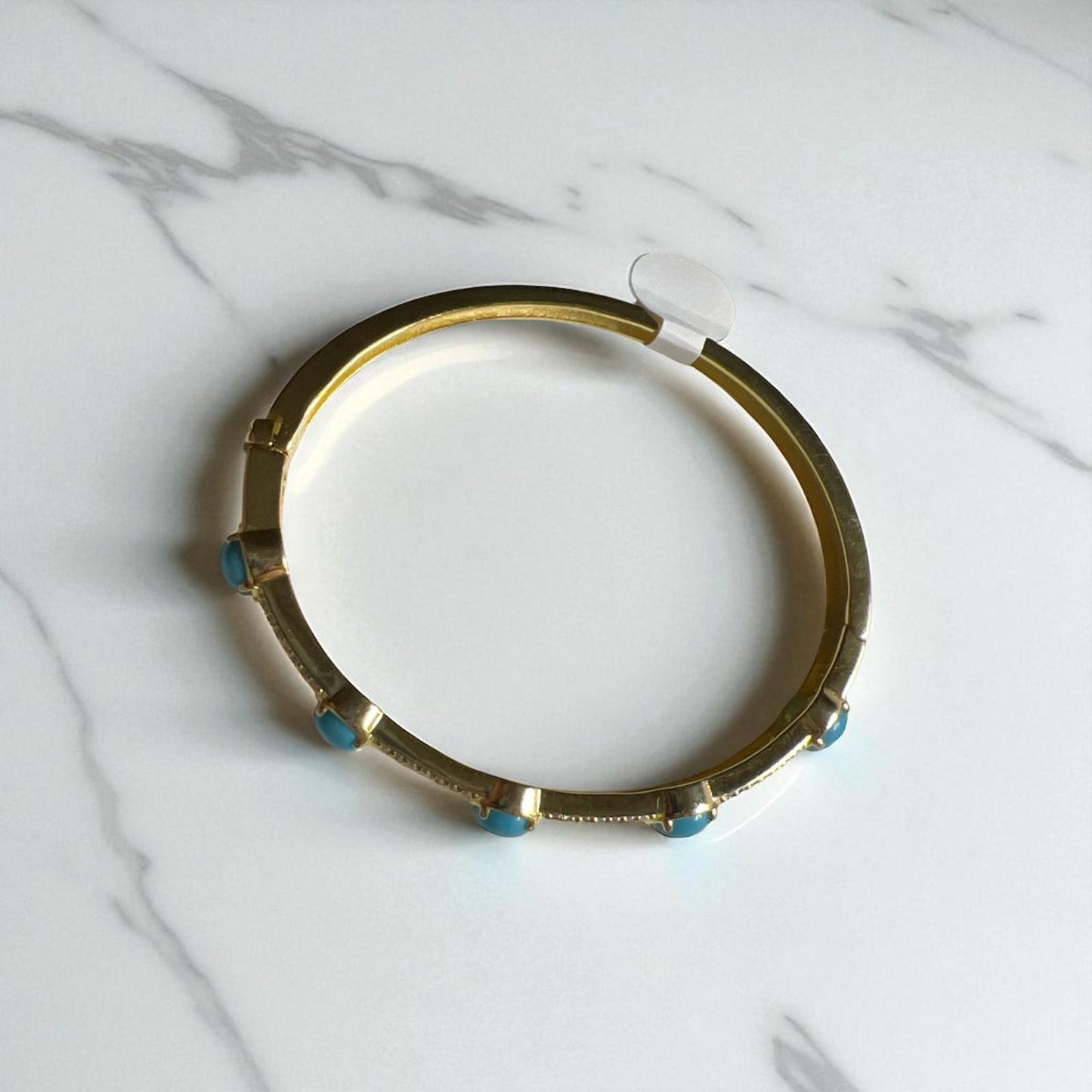 14k Gold over Silver Turquoise Bangle