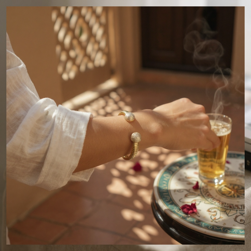 Ribbed Bangle Bracelet