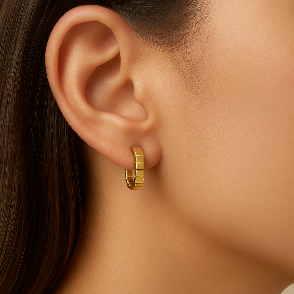 Gold Oval Hoop Earrings