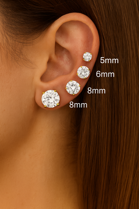 Gold CZ Studs