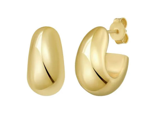 Puffed C Hoop Earrings