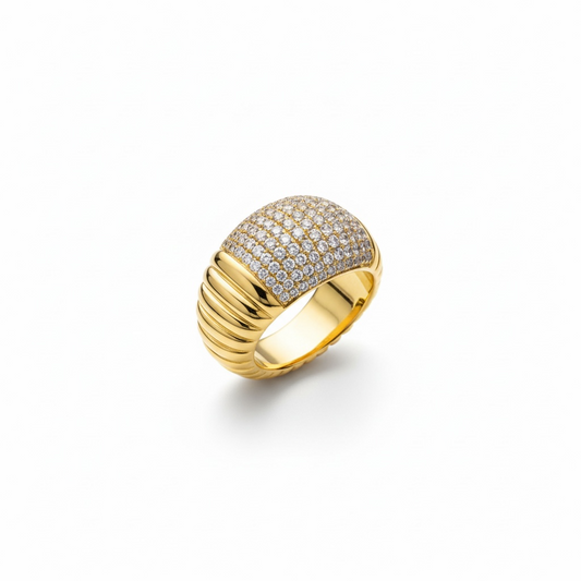 Ribbed Cocktail Ring