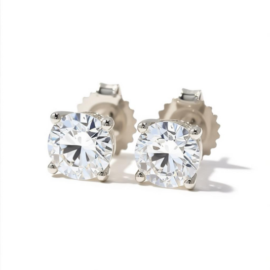 Lab Diamond Round Diamond Studs
