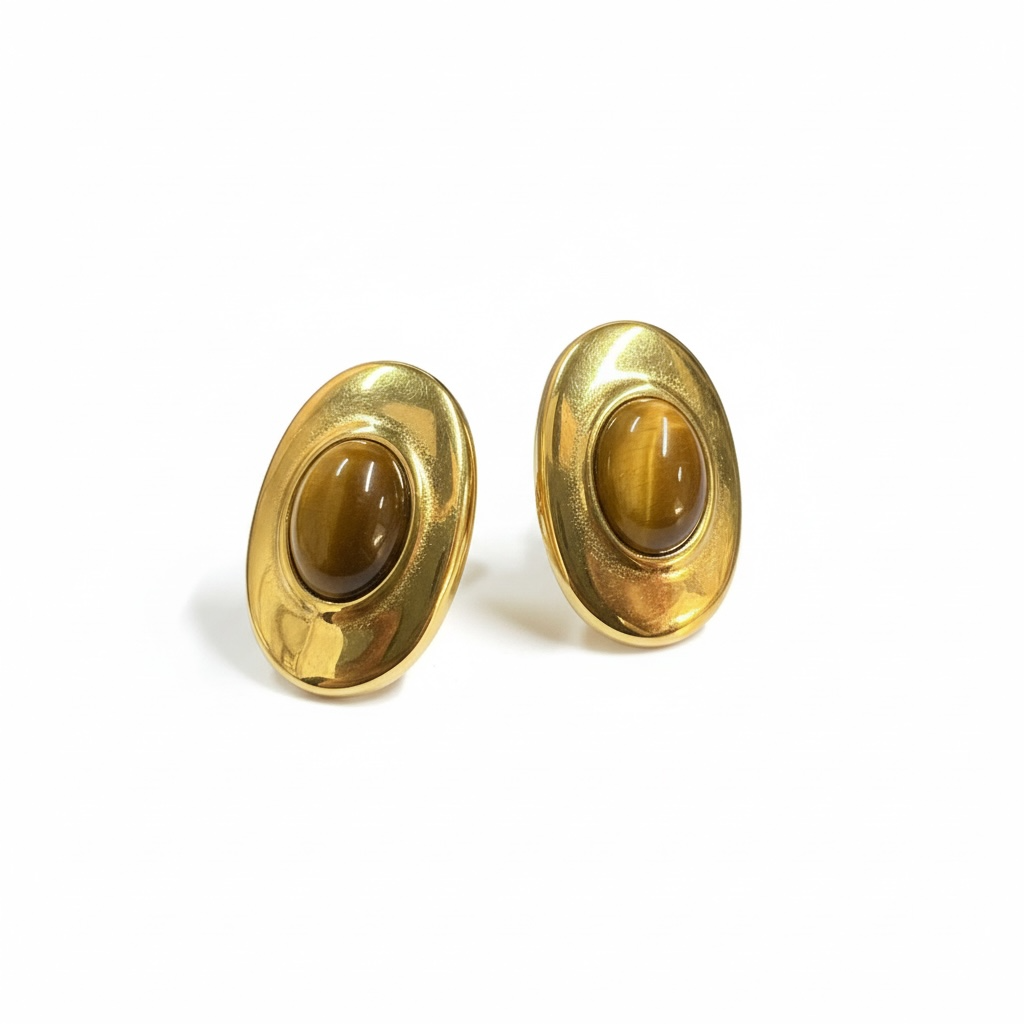 Tiger Eye Statement Earrings