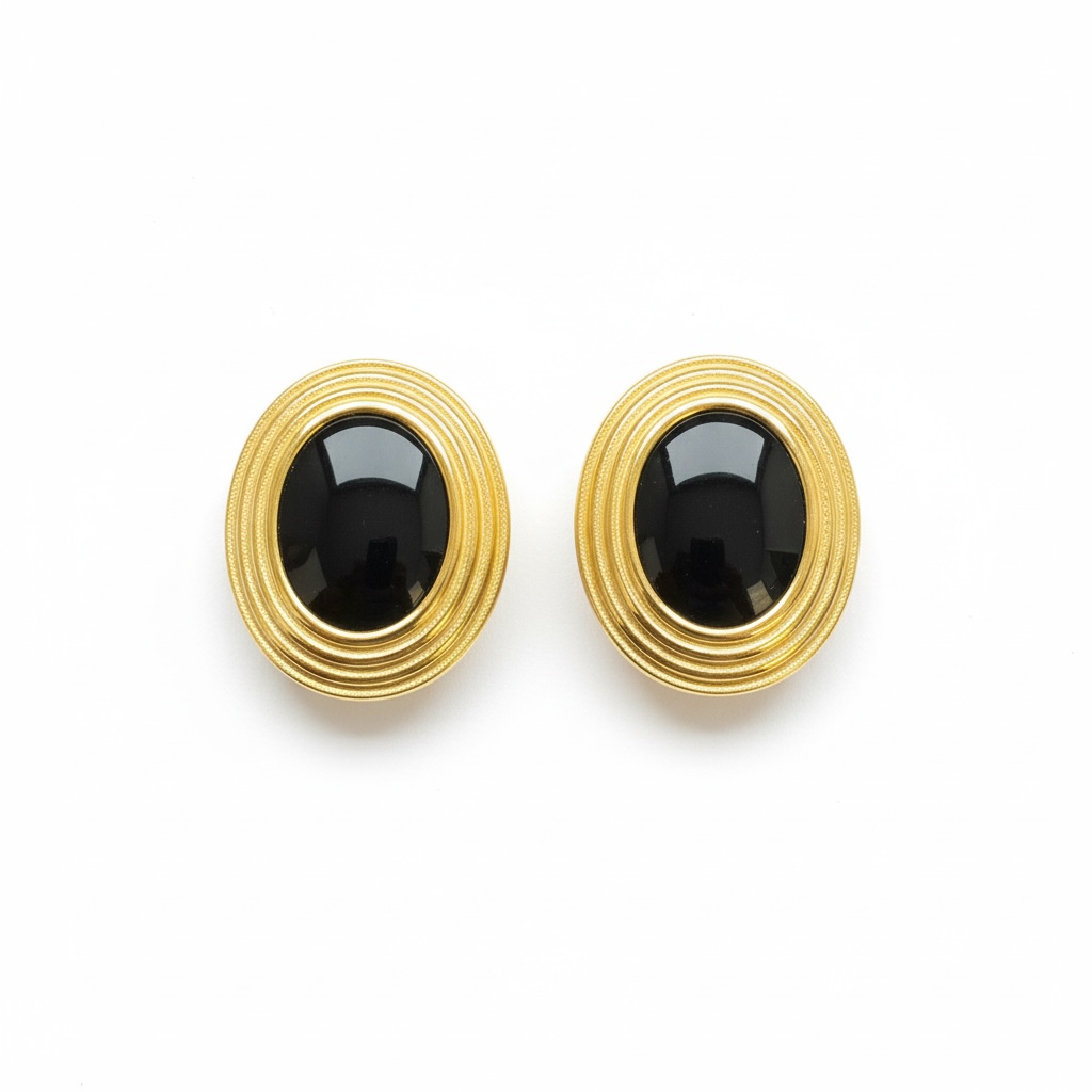 Black and Gold Statement Earrings