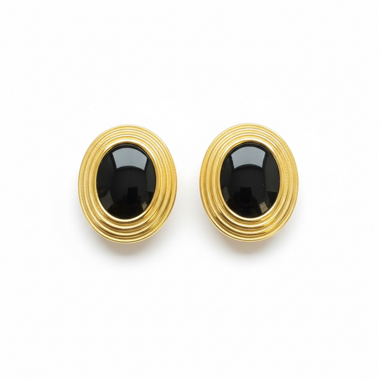 Black and Gold Statement Earrings