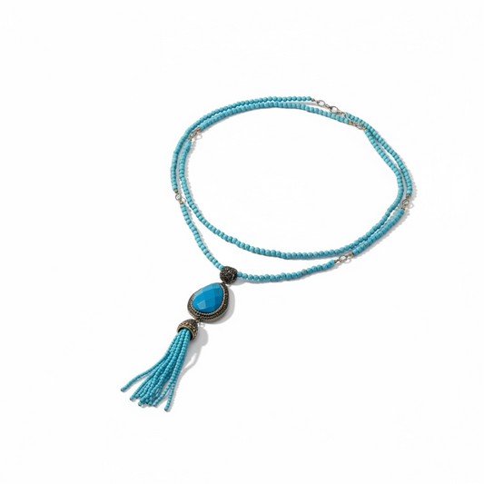 Turquoise Tassled Necklace