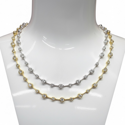Bezel Tennis Necklace