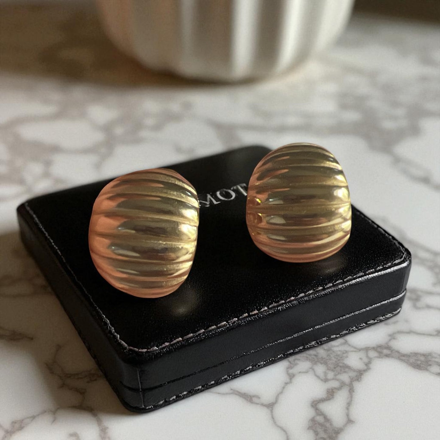 Ribbed Statement Earrings