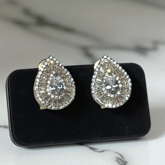 Cluster diamond earrings
