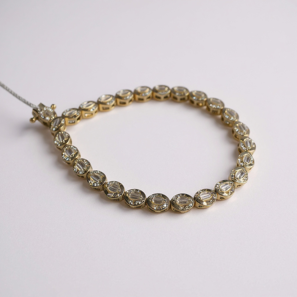 Dainty oval tennis bracelet
