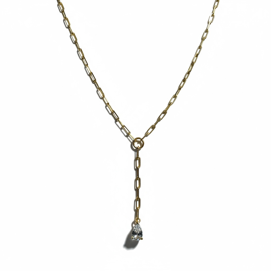 Pear lariat necklace
