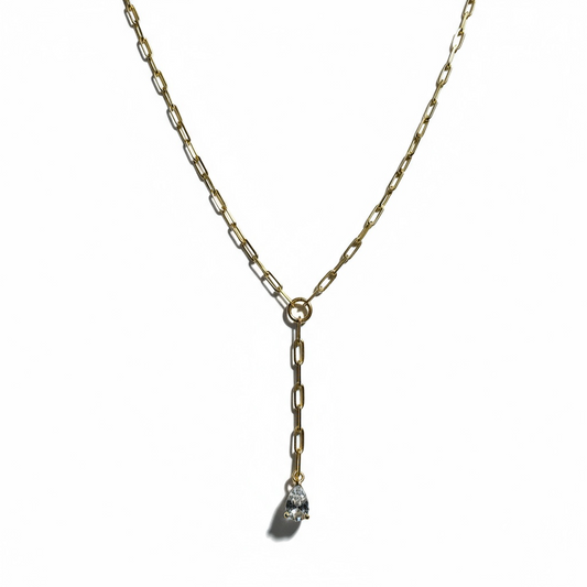 Pear lariat necklace