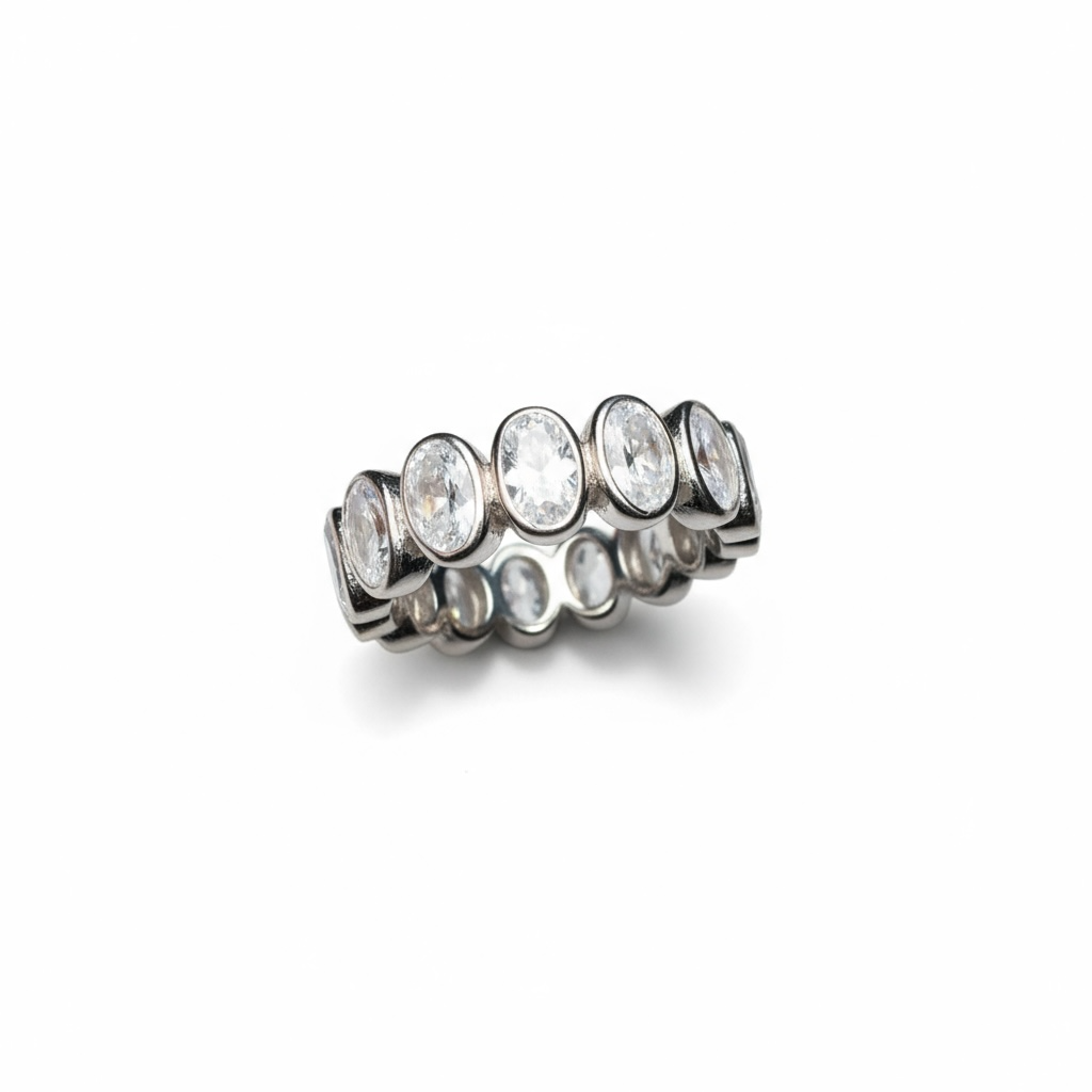 Oval bezel eternity band