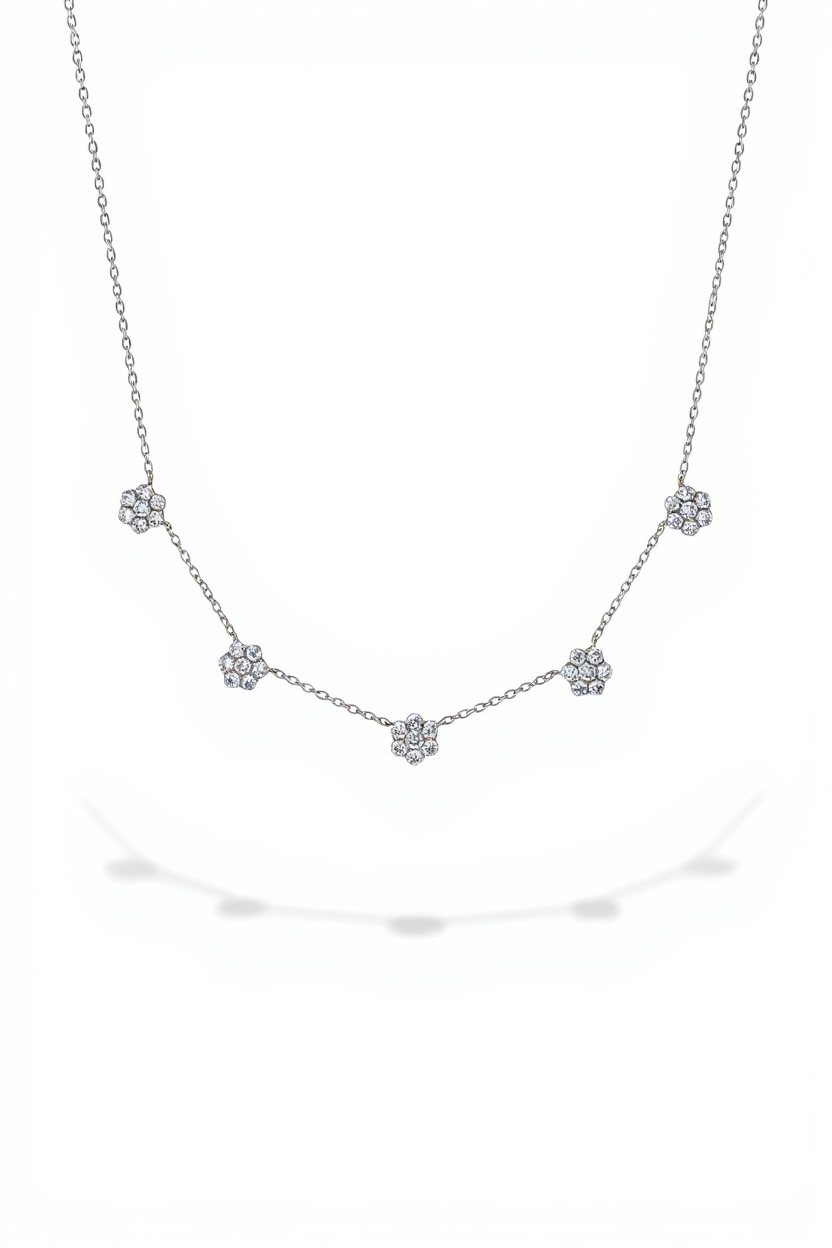 CZ flower Necklace