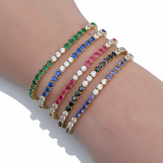Colored CZ Tennis Bracelets