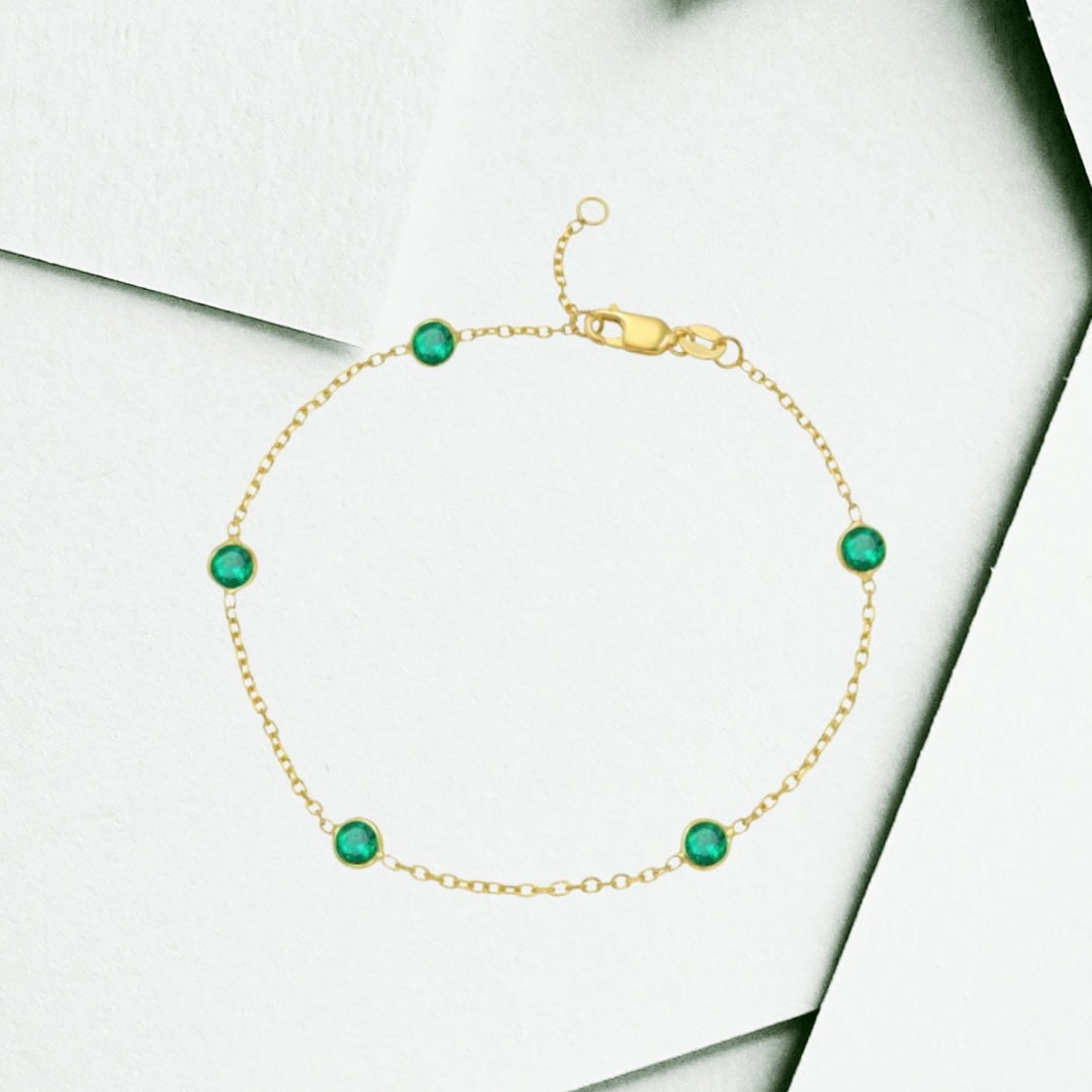 Bezel Set Station Bracelet