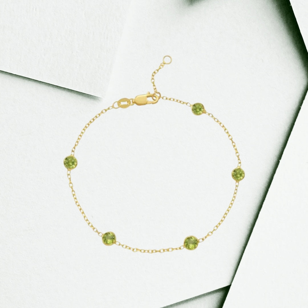 Bezel Set Station Bracelet