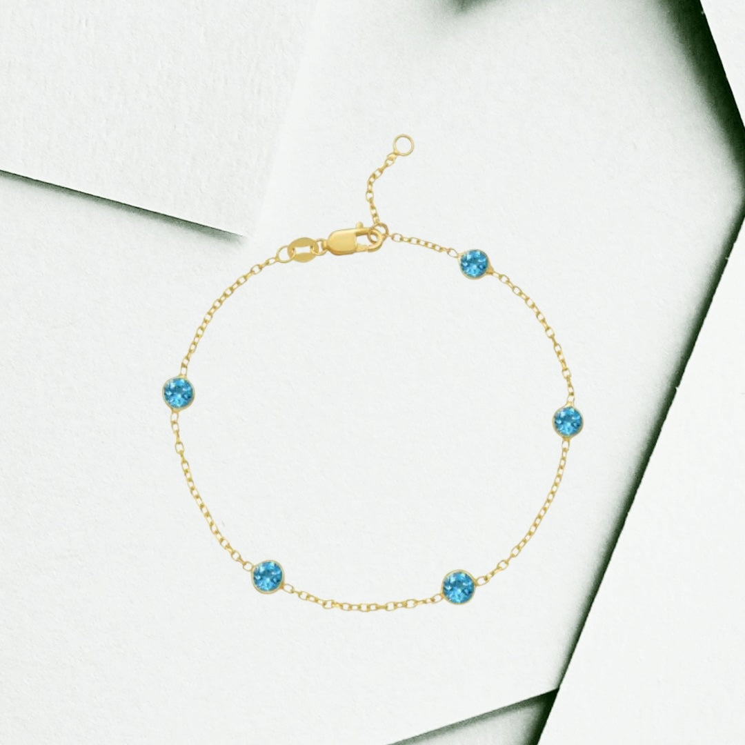 Bezel Set Station Bracelet