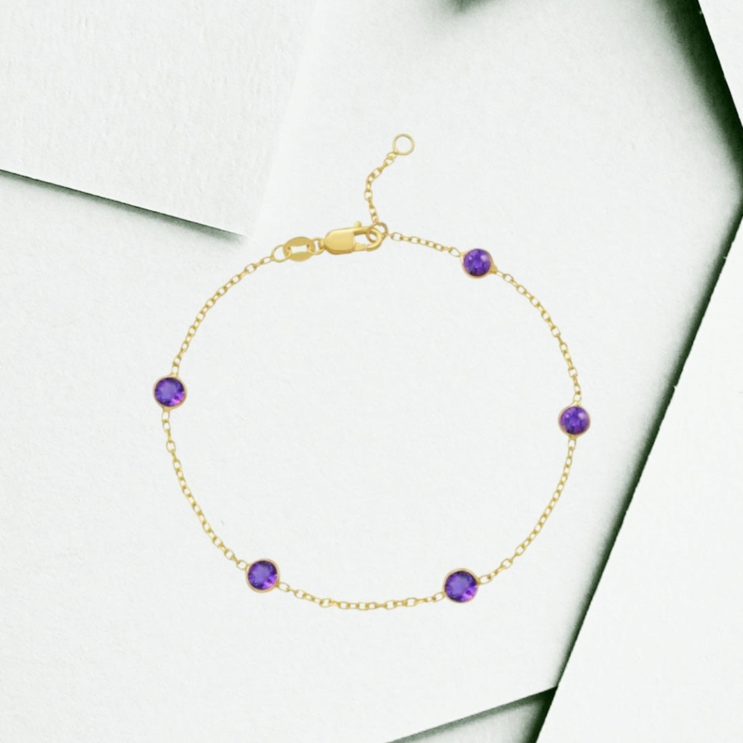 Bezel Set Station Bracelet