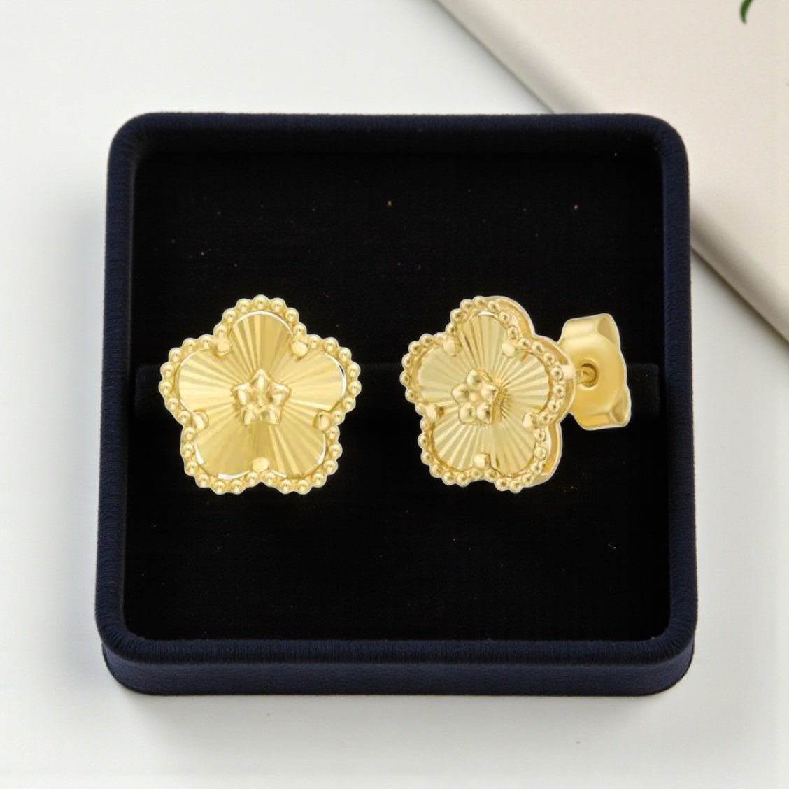Solid Gold Flower Studs