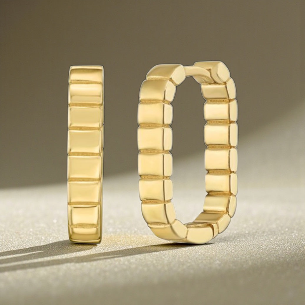 Gold Oval Hoop Earrings