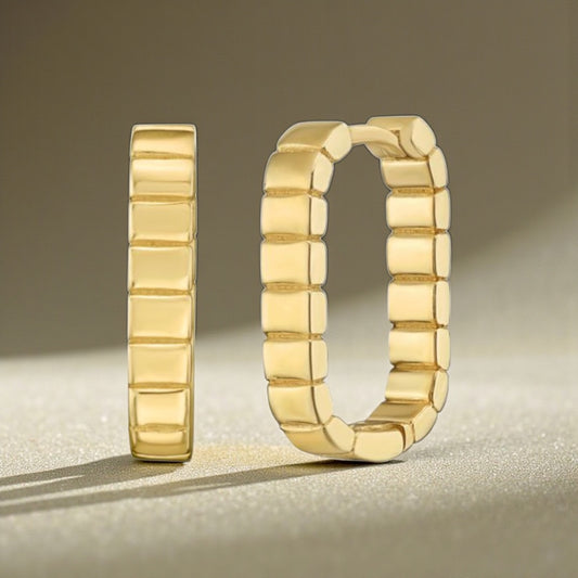 Gold Oval Hoop Earrings