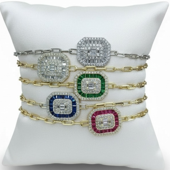 Emerald Baguette Bracelets