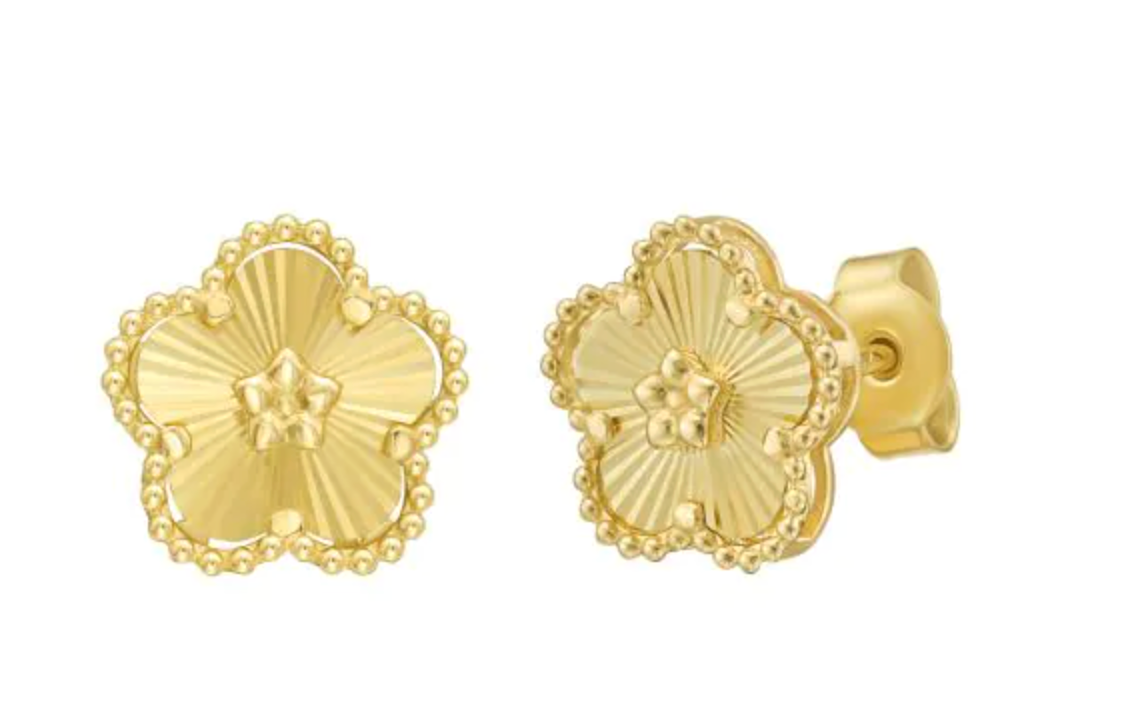 Solid Gold Flower Studs