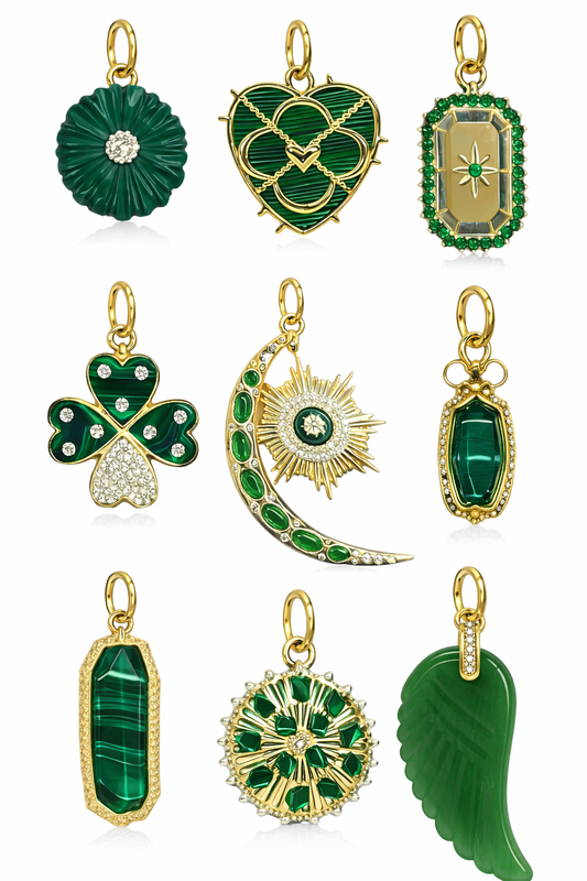 Emerald green Accent Charms