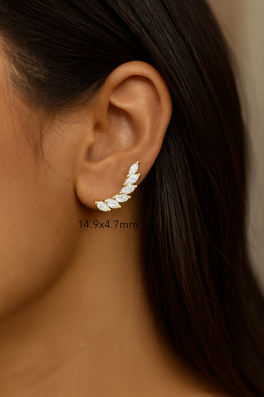 Marquise CZ Ear Climbers